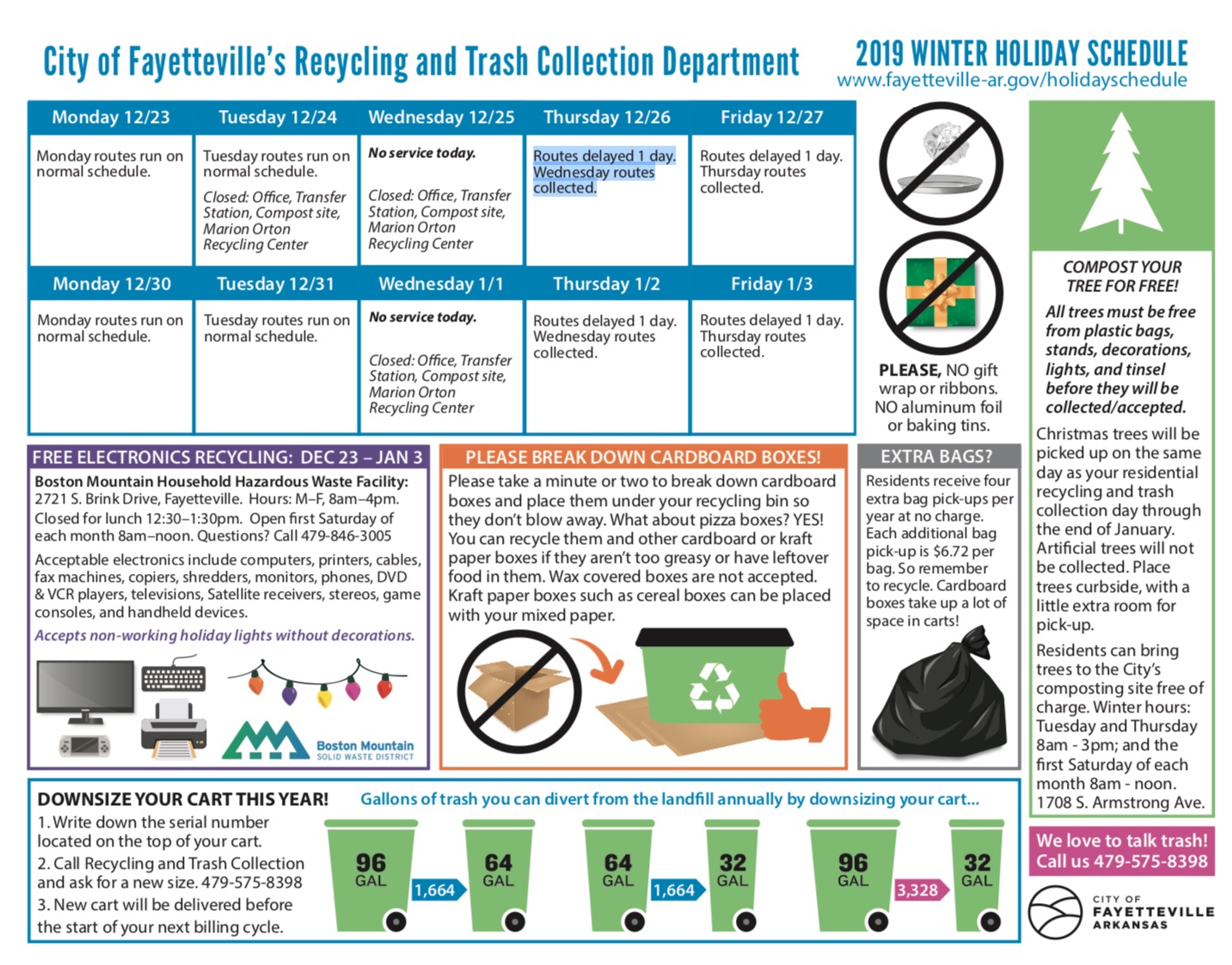 Murfreesboro Trash Pickup Holiday Schedule 2022 Here's The Holiday Recycling And Trash Collection Schedule For Fayetteville  | Fayetteville Flyer