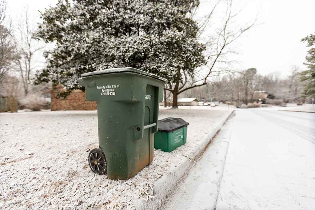 Fayetteville trash and recycling pickup suspended due to icy roads
