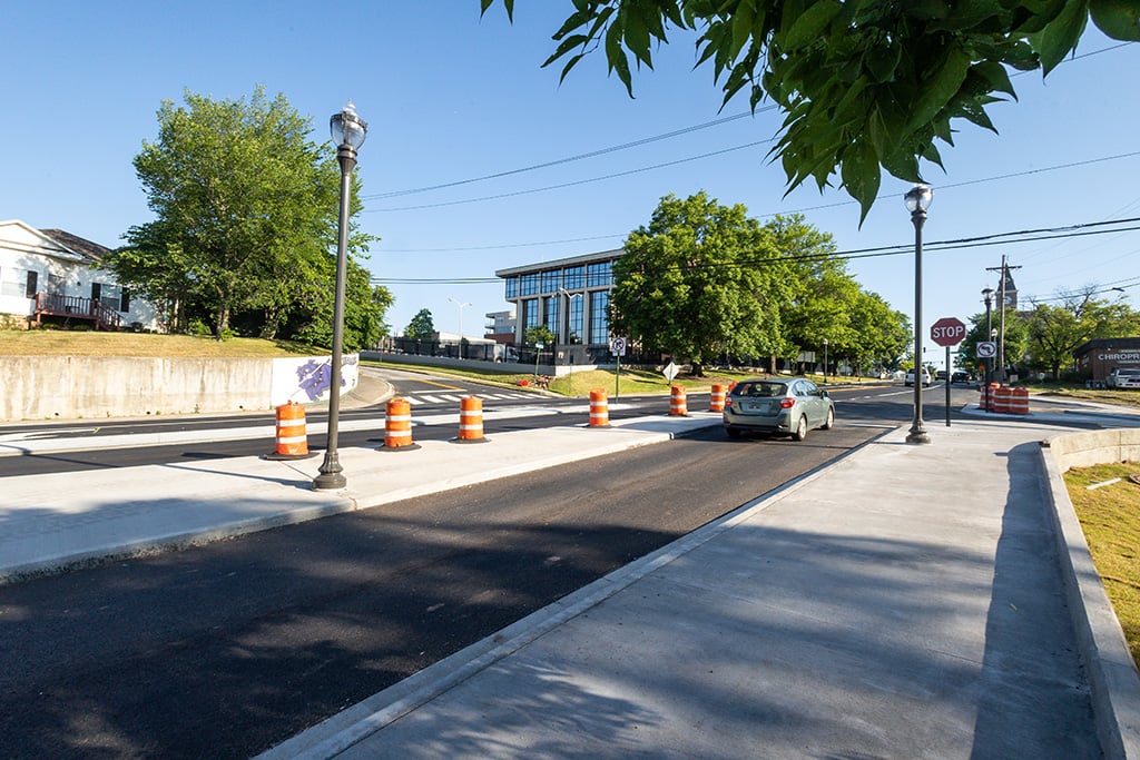 City opens intersection at South College, Archibald Yell and Rock
